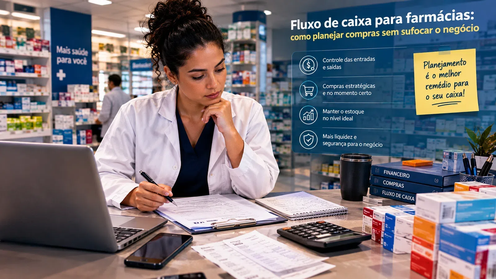 Fluxo de caixa para farmácias: como planejar compras sem sufocar o negócio
